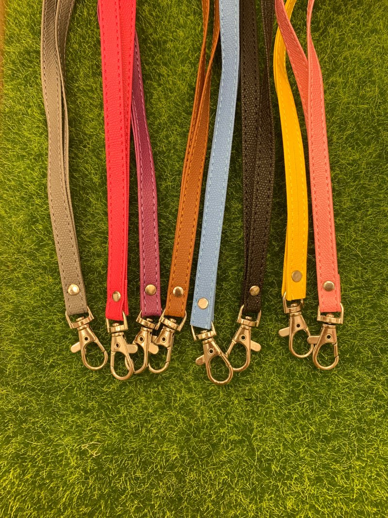 ID strap - ที่ใส่บัตรคล้องคอ - หนังเทียม สีน้ำเงิน