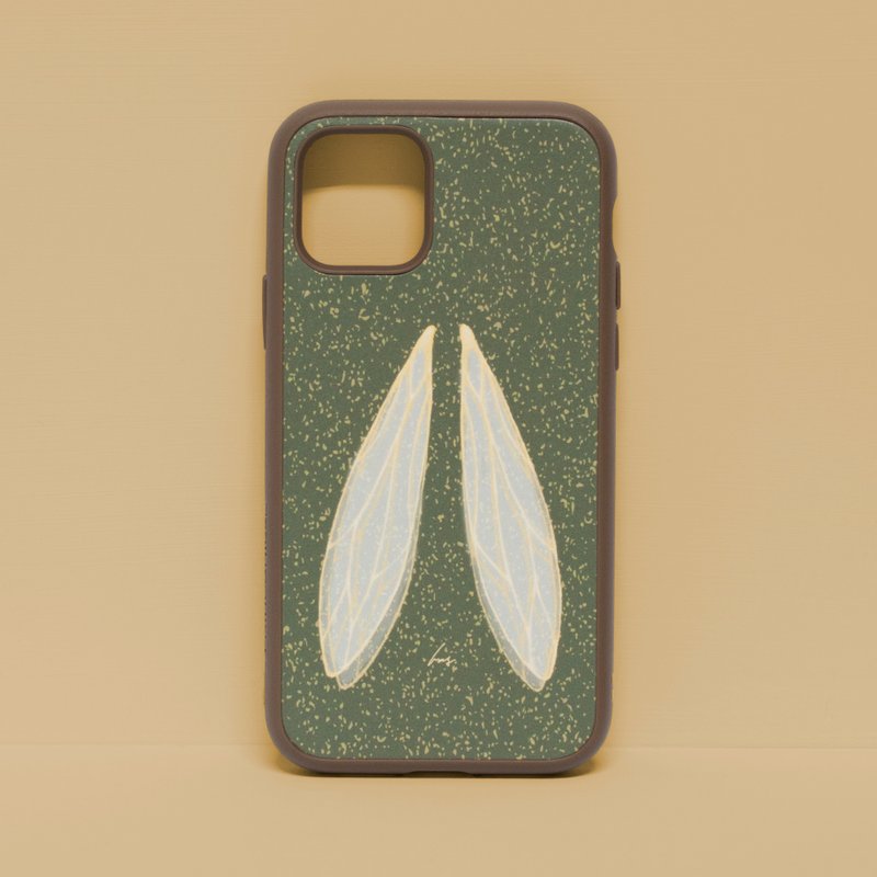 Elf's Feather/Rhino Shield-Anti-fall iPhone15/14/13/12/11/pro mobile phone case - เคส/ซองมือถือ - พลาสติก สีเขียว