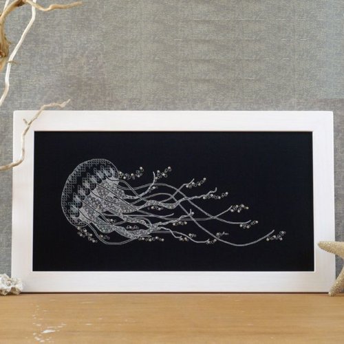 クラゲ、海の動物の壁の芸術、ギフト、居間のための水中絵画