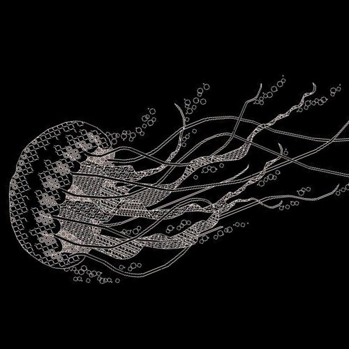 クラゲ、海の動物の壁の芸術、ギフト、居間のための水中絵画