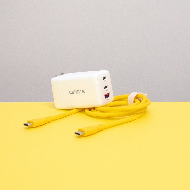 omars colorful fast charging set (GaN67W charging head + colorful Type-C to Type-C cable) - อุปกรณ์เสริมอื่น ๆ - วัสดุอื่นๆ สีเหลือง