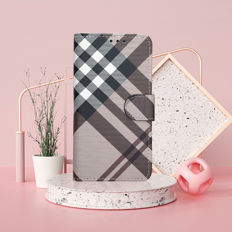 Aguchi 亞古奇 Samsung A16 5G (精品版) 英倫格紋氣質手套-棕色 - 手機殼/手機套 - 人造皮革 咖啡色