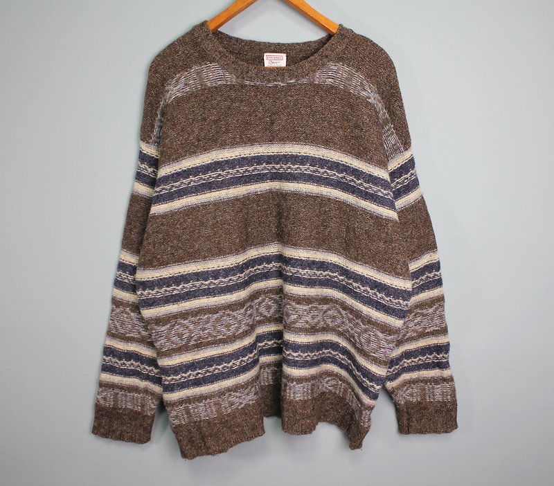 FOAK Ancient Italian Stefanel Forest Woven Sweater - สเวตเตอร์ผู้ชาย - ขนแกะ 