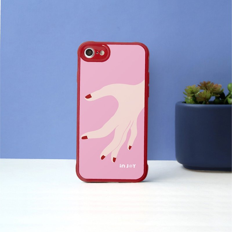 iPhoneX/XR/max/11pro/11max/SE3愛的分不開粉色耐撞擊邊框手機殼 - 手機殼/手機套 - 塑膠 粉紅色