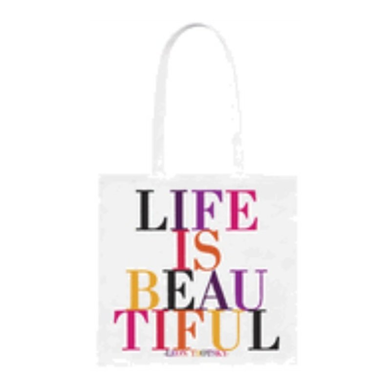 Life Is Beautiful Canvas Bag - กระเป๋าแมสเซนเจอร์ - ผ้าฝ้าย/ผ้าลินิน หลากหลายสี