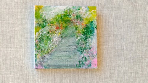 Arpourtin 聽波圖解 花園/小尺寸掛畫/彩色畫/壓克力水彩畫/風景畫/抽象畫/手繪