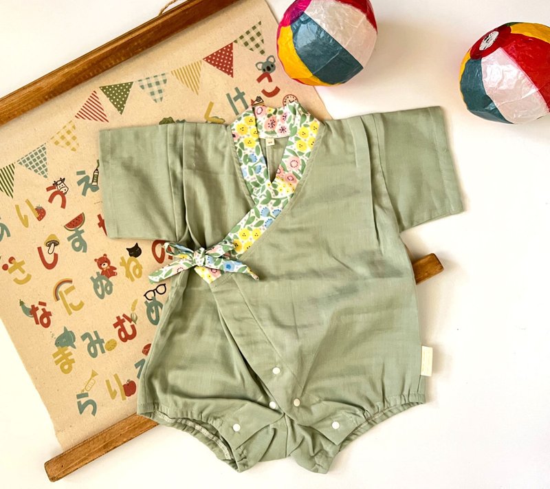 Nippori Garden handmade organic cotton double yarn Jinbei (low-key version) - Onesies - Cotton & Hemp Multicolor