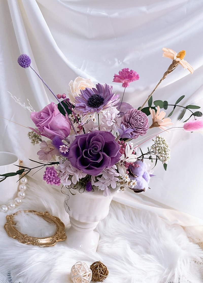 *NC Flower romantic table flower* - ช่อดอกไม้แห้ง - พืช/ดอกไม้ สีม่วง