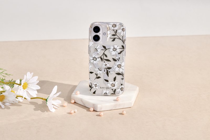 送贈品【kate spade】iPhone 16 系列 磁吸精品防摔手機殼 茉莉芬 - 手機殼/手機套 - 塑膠 