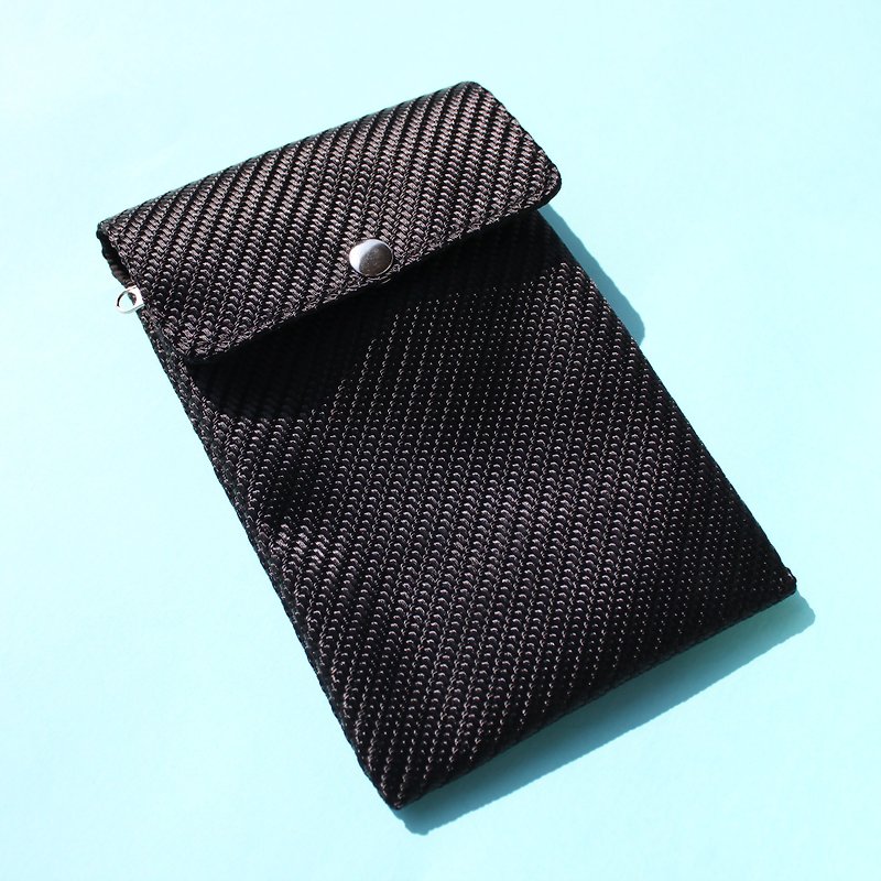 黑色編織布紋 - 手機包 - 腰掛式 - 其他 - 其他材質 黑色