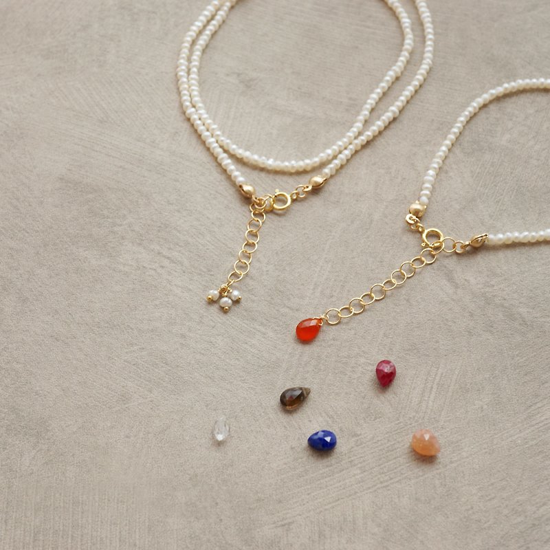 14kgf Freshwater Pearl custom made necklace - 項鍊 - 珍珠 多色