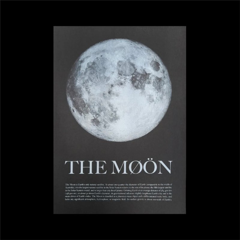 THE MOON A3 Poster - Cards & Postcards - Paper White