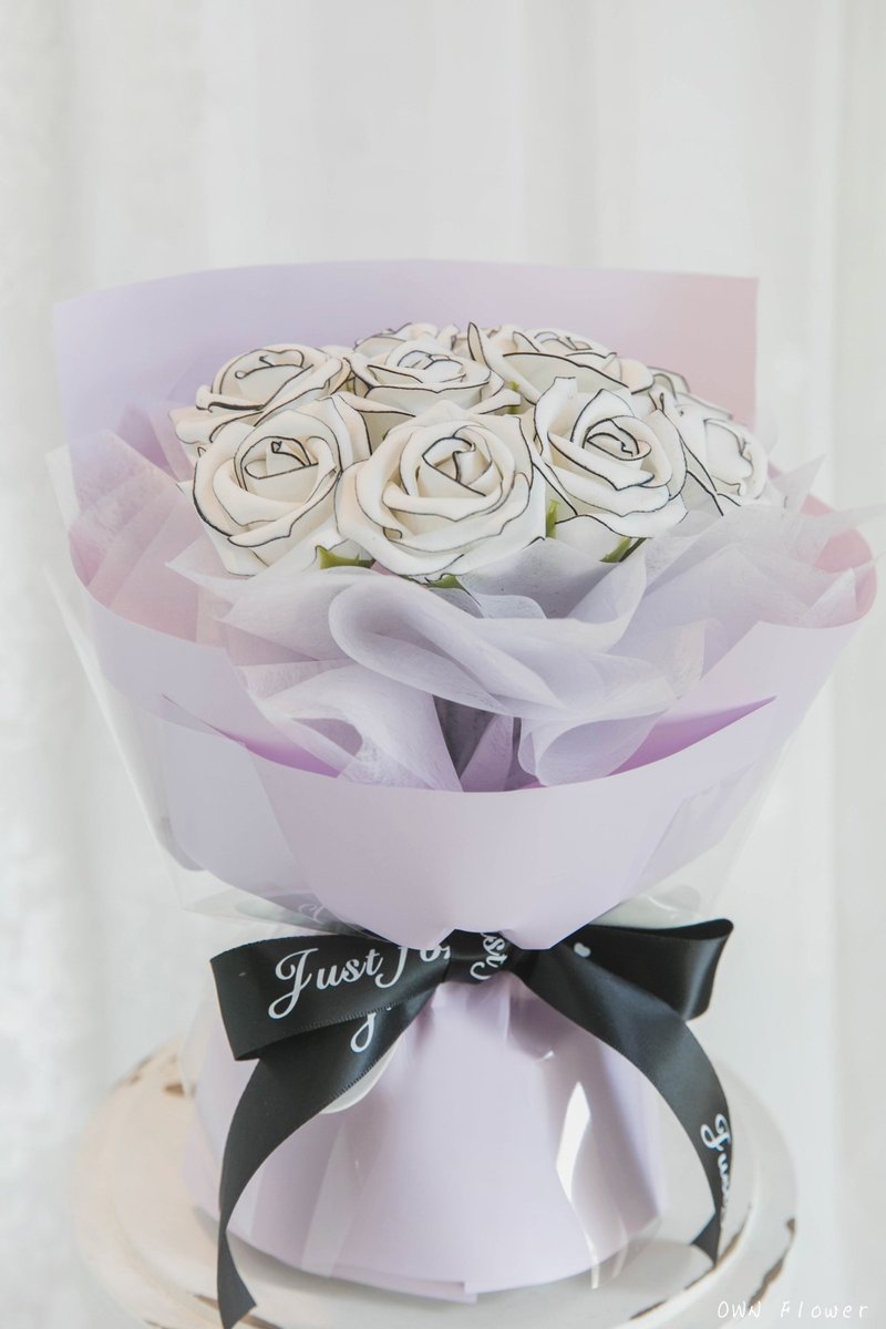 Purple rose bouquet/soap flower bouquet/birthday bouquet/Valentine's Day bouquet/confession bouquet/eternal life bouquet - ช่อดอกไม้แห้ง - วัสดุอื่นๆ สีม่วง