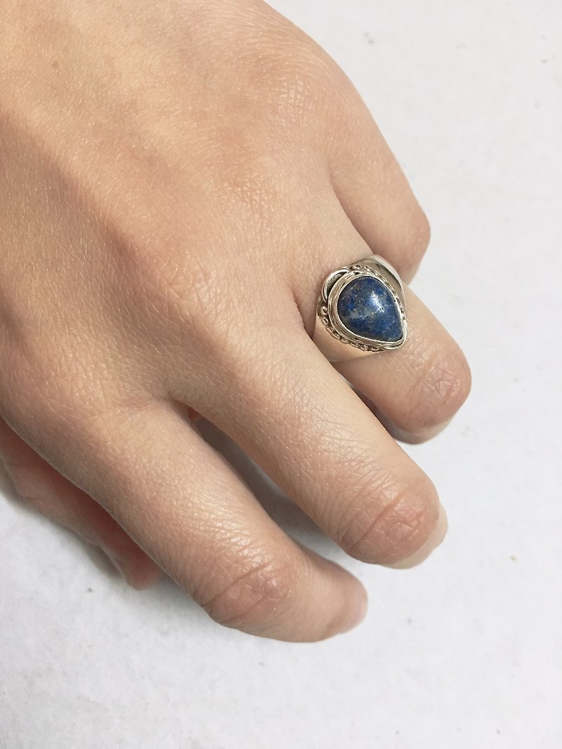 Lapis Finger Ring Handmade in Nepal 92.5% Silver - General Rings - Semi-Precious Stones 