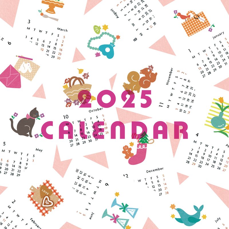 [Novelty included] 2025 paper-cut illustration calendar - Calendars - Paper Multicolor