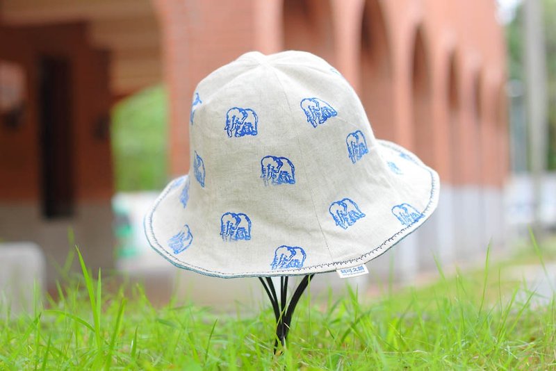 [Animal Planet series - Long Nose Elephant sided bud hat] - Hats & Caps - Cotton & Hemp Blue