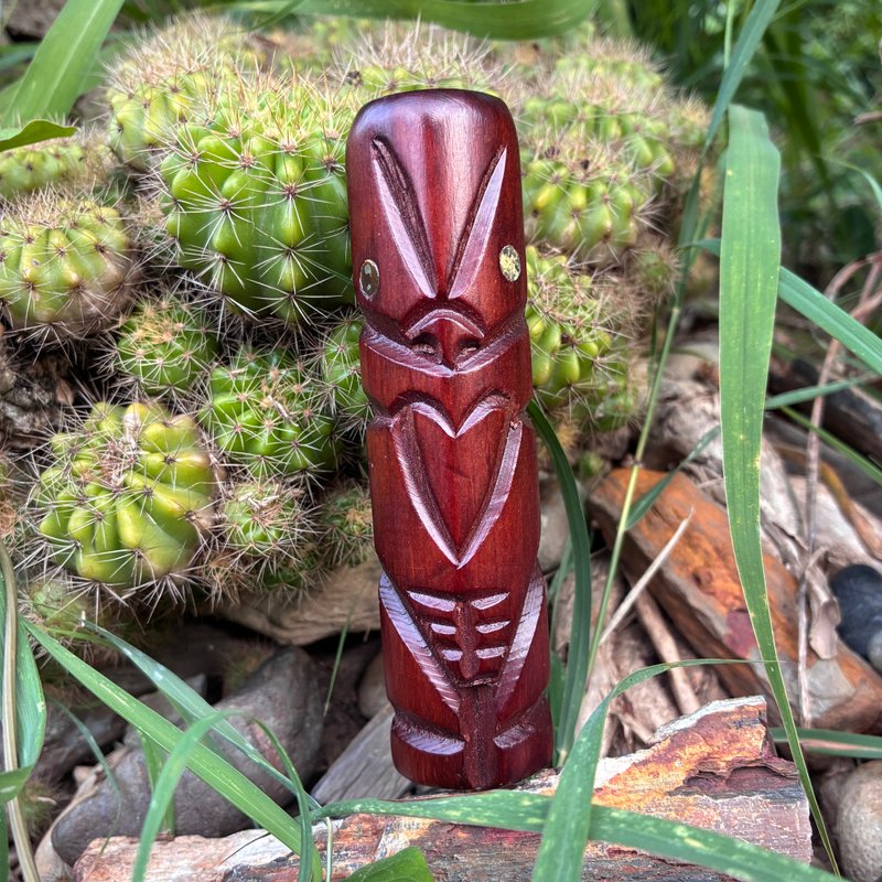Tiki Maori Carved Wood Mid Century Totem Figure 13 cm - 擺飾/家飾品 - 木頭 咖啡色
