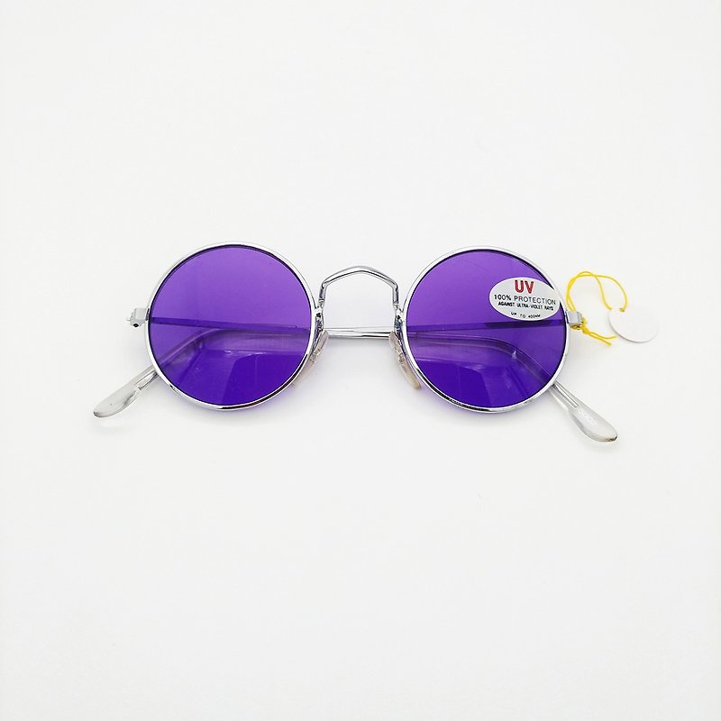 Window stripping glasses line / Metal round frame sunglasses no.03 - Glasses & Frames - Other Metals Purple