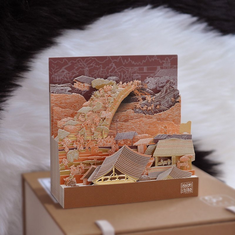 2025 Three-dimensional Paper Sculpture Calendar – Qingming Festival Along the River with Hongqiao/Early Bird Pre-Order Discount - ปฏิทิน - กระดาษ 