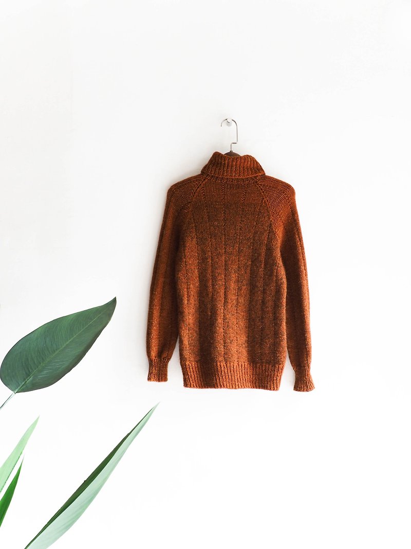 Rivers and mountains - Okayama soil orange low-key gold onions love party antique wool sheep vintage sweater cashmere vintage oversize - Women's Sweaters - Wool Orange