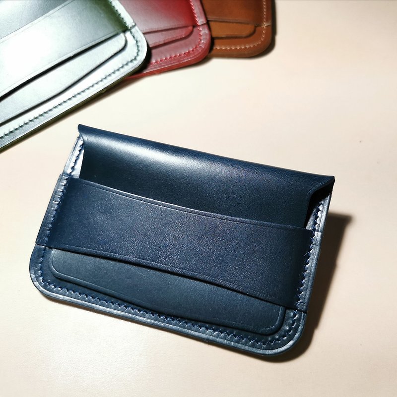 Coin Pouch Oil Pull Up Leather (Blue) - 散紙包 - 真皮 藍色