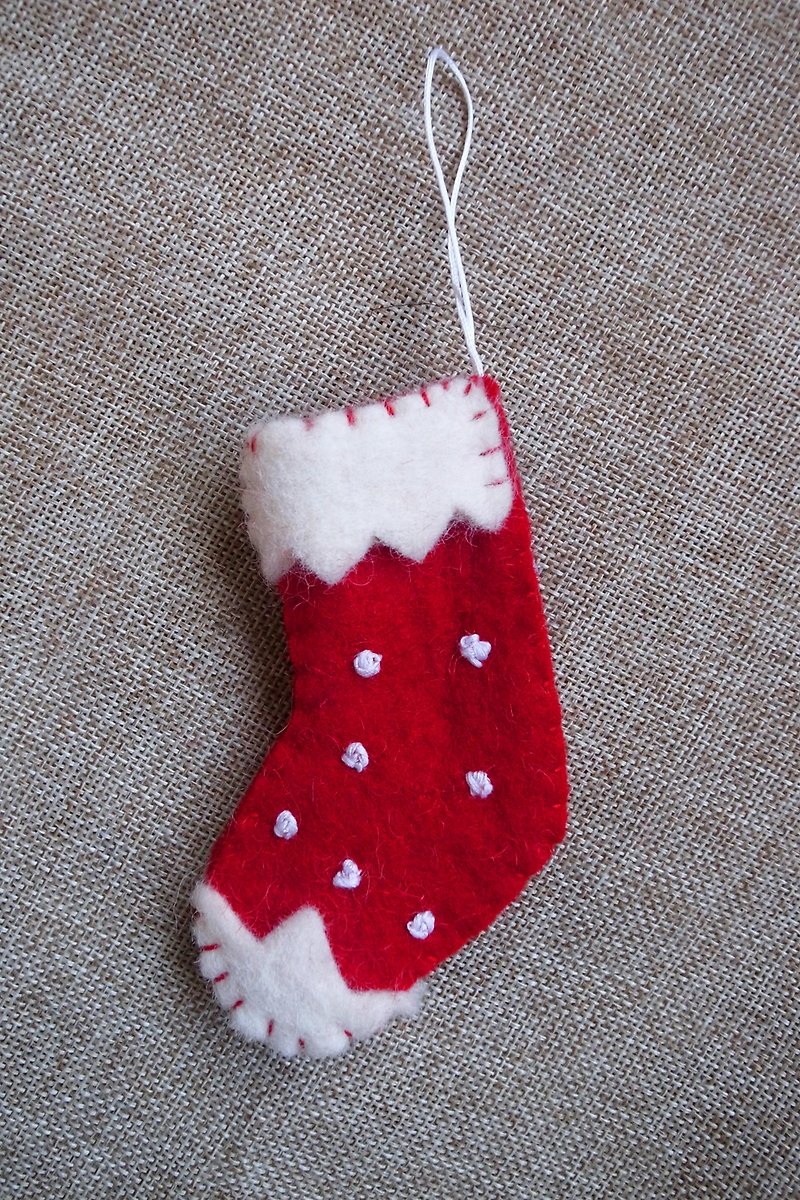 Handmade Felt Hanging Christmas Ornament, Christmas Party Favors - อื่นๆ - ขนแกะ สีแดง