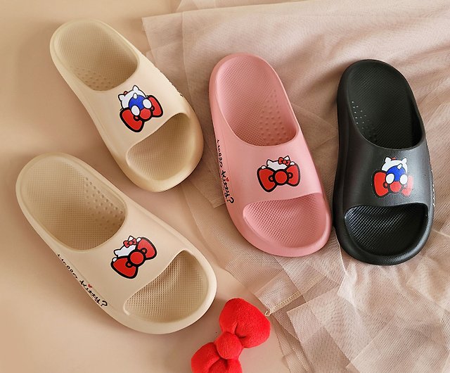 klient sadel Glamour Hello Kitty peek-a-boo muffin thick-soled waterproof slippers-  Khaki/black/pink women's shoes - Shop BoingBoing Story shoes Slippers -  Pinkoi