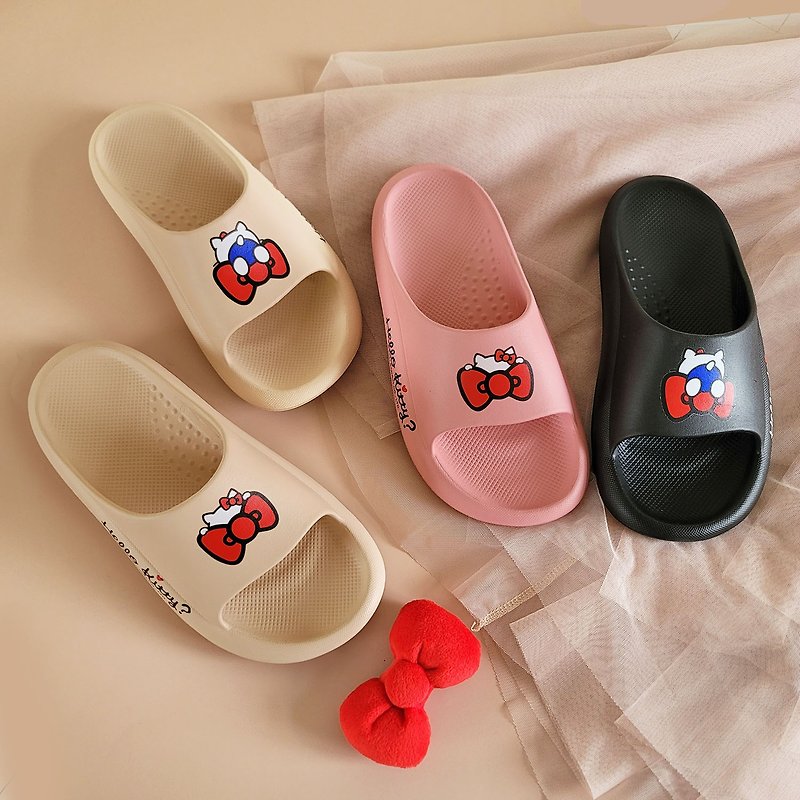 Hello Kitty peek-a-boo muffin thick-soled waterproof slippers- Khaki/black/pink women's shoes - รองเท้าแตะ - วัสดุกันนำ้ หลากหลายสี