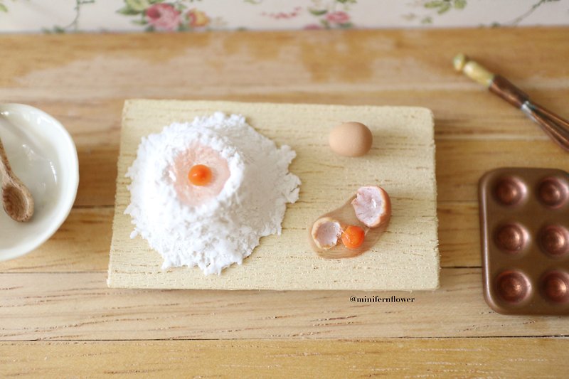 แป้งเค้ก ไข่ ทำขนม, realistic food, scale 1/12, miniature ของจิ๋ว บ้านตุ๊กตา