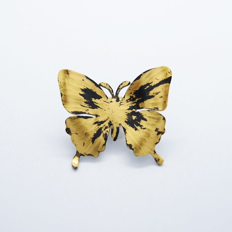 蝴蝶貼金胸針 - 心口針/胸針 - 其他金屬 金色