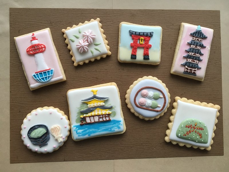 NIJI Cupcake 8-piece combination of Kyoto style frosting cookies - Handmade Cookies - Fresh Ingredients Multicolor