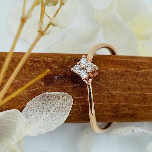 Hee jewelry合一輕珠寶 天然鑽石 18K金/750R 玫瑰金色 戒指 輕珠寶飾品 S187