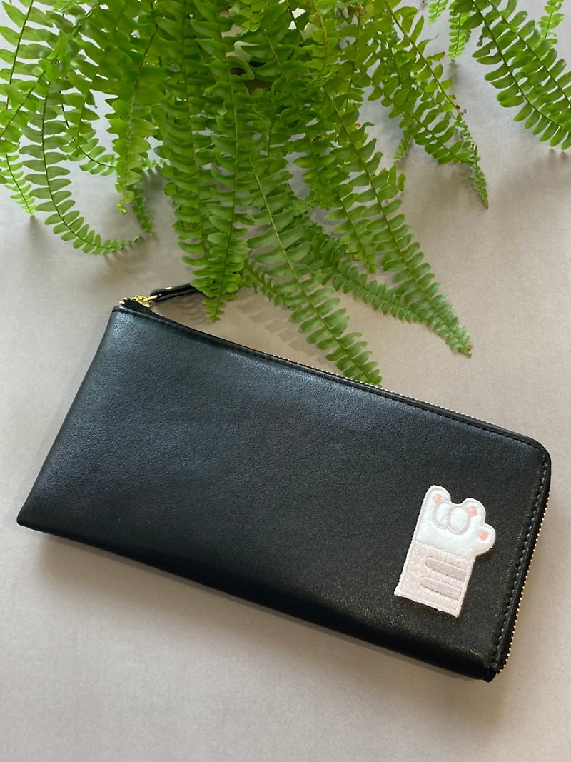 真皮 輕薄  L型 長夾 錢包 可放存摺 護照 強大收納 英文名字燙金 - 銀包 - 真皮 