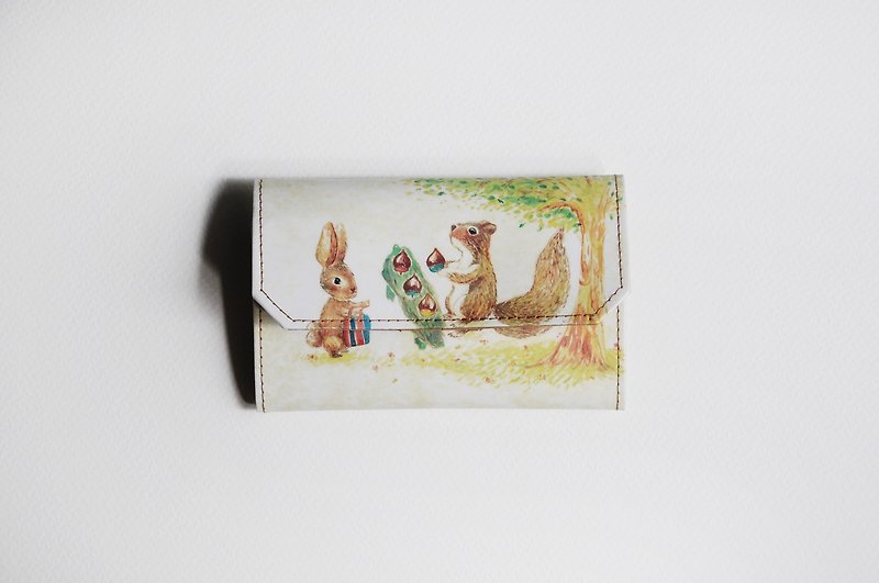 Handmade Paper Purse - Squirrel - กระเป๋าสตางค์ - กระดาษ สีกากี