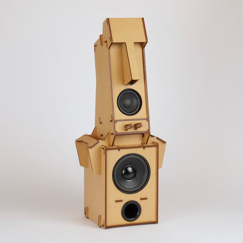Stereo Puzzle - Mono Moai Speaker with Woofer (1.1 Channel) - Speakers - Wood Multicolor