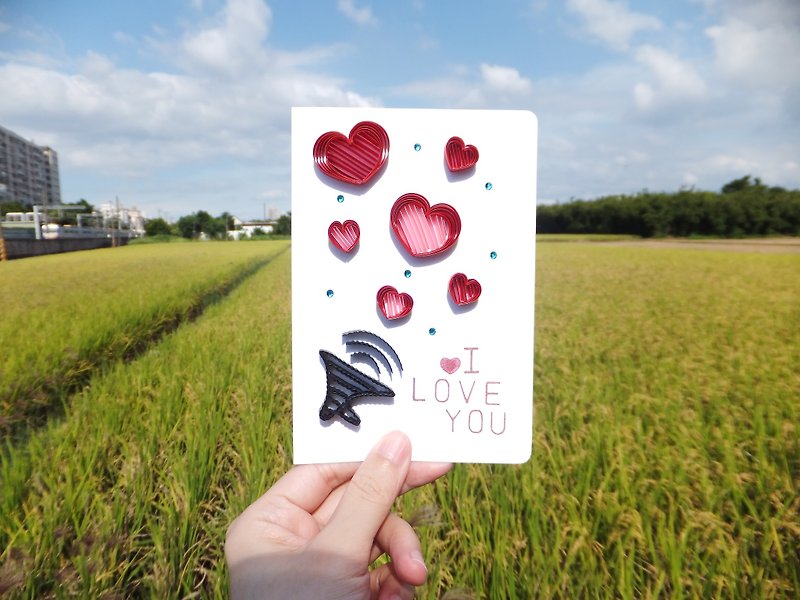 Hand made decorative cards-LOVE - การ์ด/โปสการ์ด - กระดาษ สีแดง