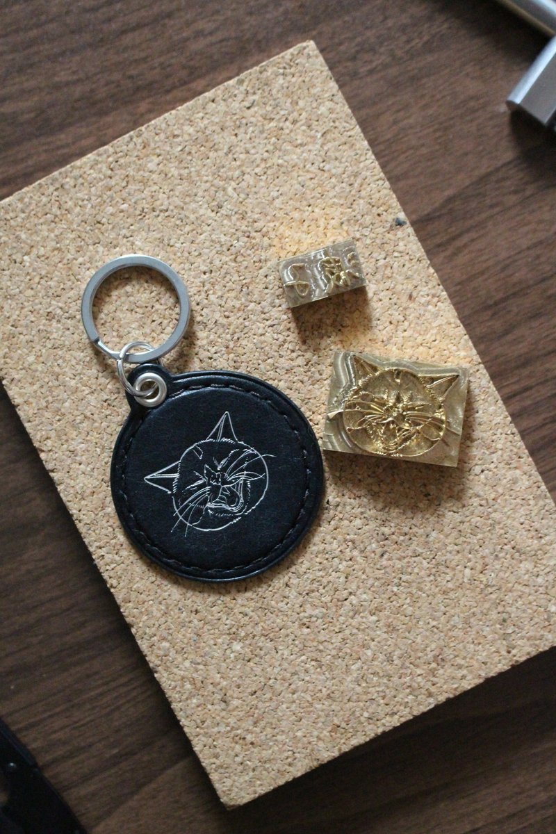 【客製】寵物皮革鎖匙扣 / 鎖匙掛飾 - 客製化寵物商品 - 真皮 