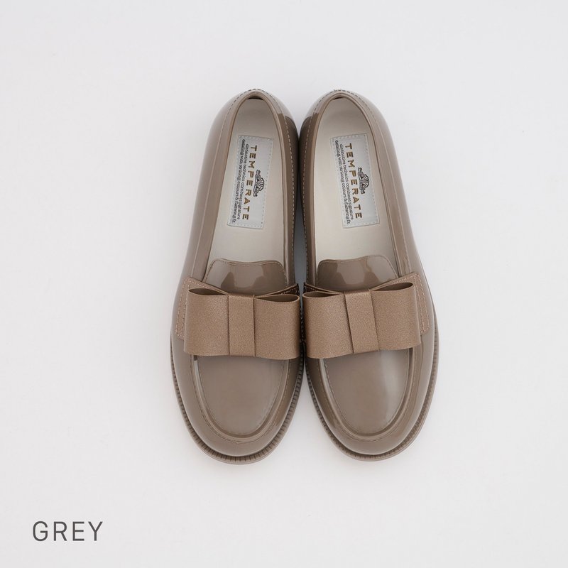 DECO (GREY)  PVC LOAFER / RAIN SHOES リボンローファー - 雨鞋/防水鞋 - 防水材質 灰色