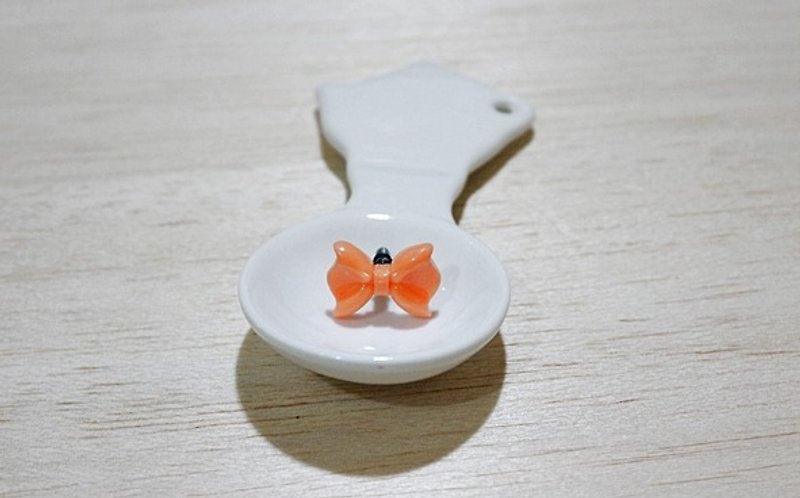＊橘色蝴蝶結＊－耳機塞系列－限量X1 - 耳機/藍牙耳機 - 塑膠 粉紅色