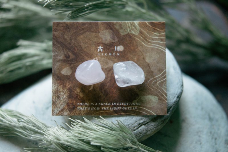 CRACK | 礦物系耳環 |  EARRINGS - 耳環/耳夾/耳骨夾 - 玉石 粉紅色