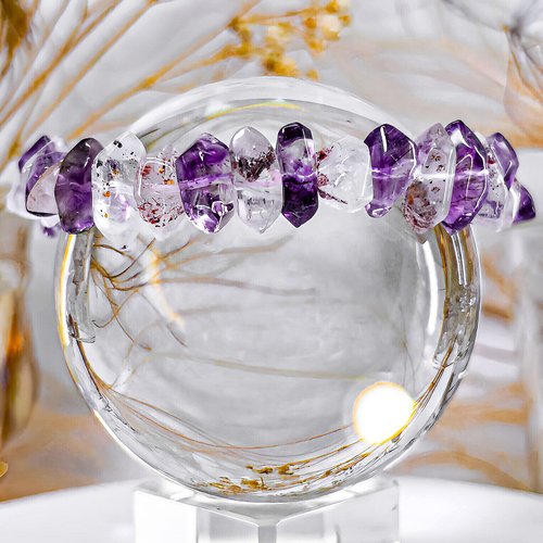 無盡迴圈 Infinity Loop 水晶嚴選 【閃靈超七】高品閃靈鑽型 超七水晶手鍊手串 大手圍 一物一拍