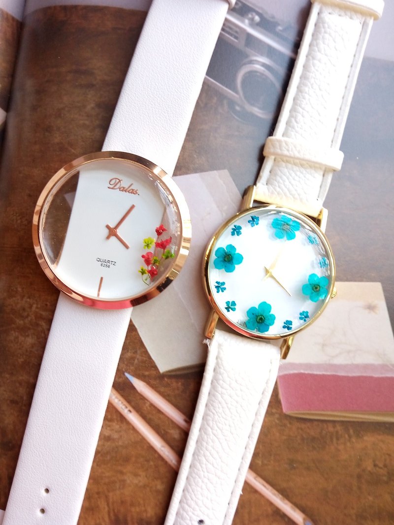 Handmade Watch with Real Flowers, Pressed Flower Watch - นาฬิกาผู้หญิง - วัสดุอื่นๆ หลากหลายสี