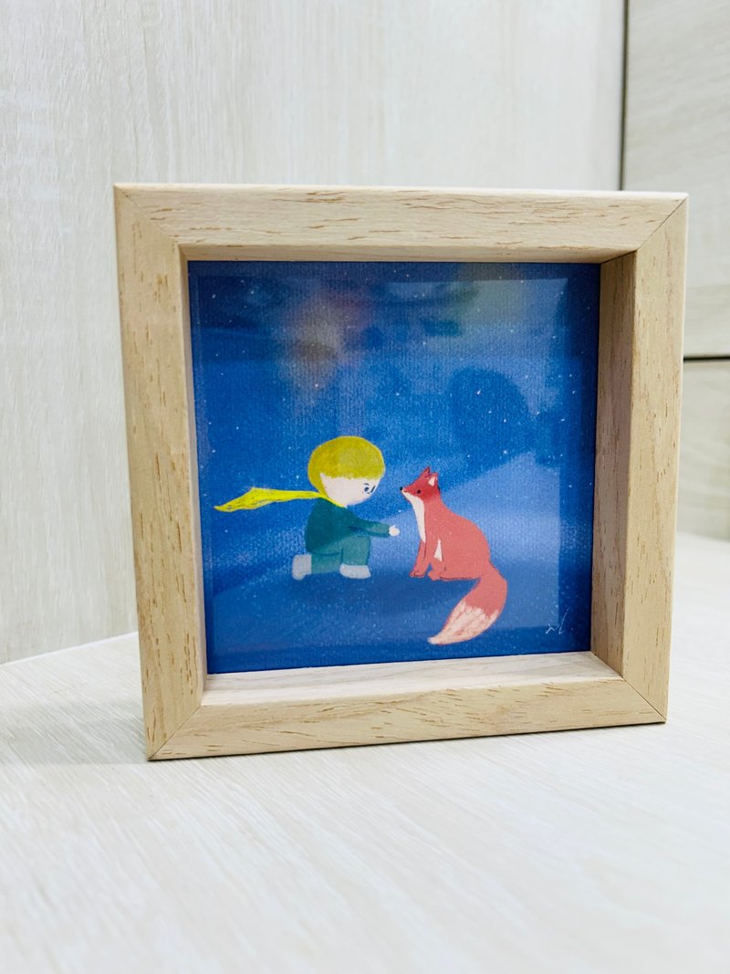小王子與狐狸畫框 - 擺飾/家飾品 - 木頭 藍色