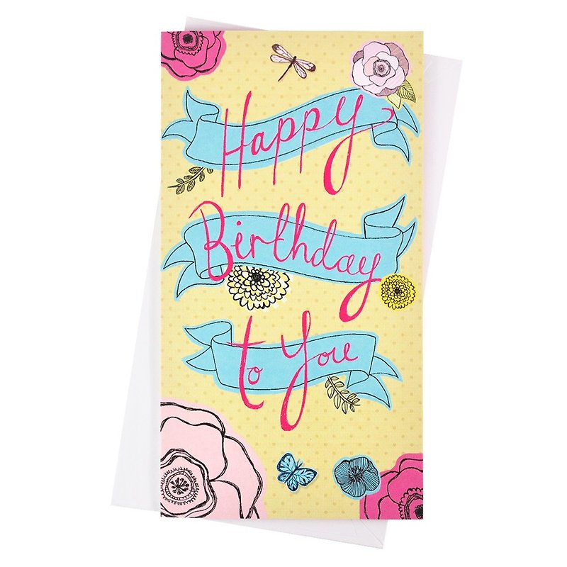 Beautiful flowers [Hallmark-Birthday Wishes Card] - การ์ด/โปสการ์ด - กระดาษ สีเหลือง