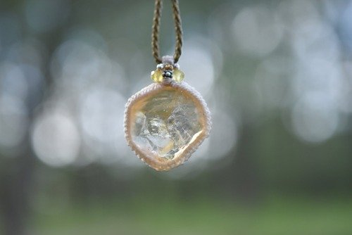 ☆シトリン原石 マクラメネックレス1238 - ショップ Funky