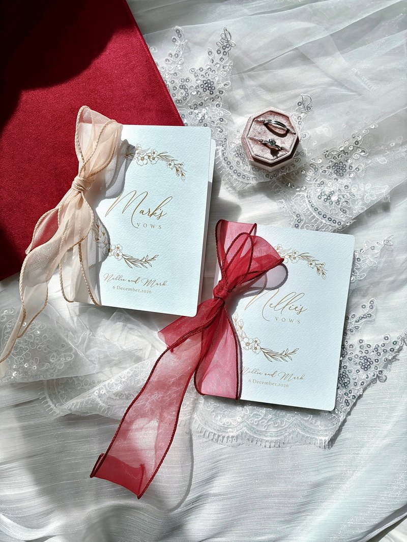 moonism 客製婚禮 手工誓言本 vows card - Logo 設計/圖案設計 - 其他材質 