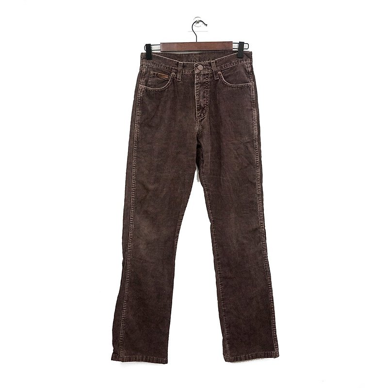 WRANGLER Dark coffee corduroy pants trousers vintage used - กางเกงขายาว - ผ้าฝ้าย/ผ้าลินิน สีนำ้ตาล