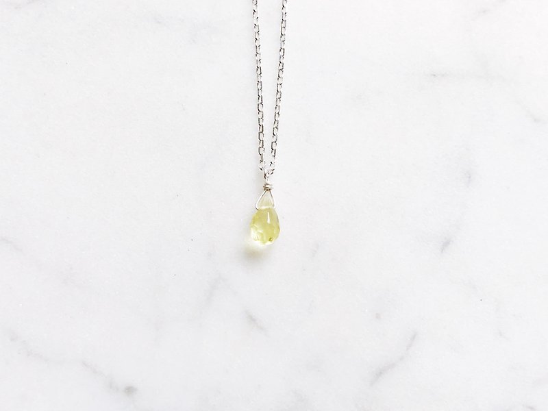 ::Silver Mine Series-Limited Edition:: Yellow Topaz sterling silver low light cutting clavicle chain (2.0) - สร้อยคอทรง Collar - เงินแท้ 