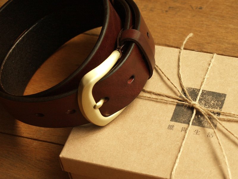 Leather Belt ( Custom Name ) - Dark Coffee - Belts - Genuine Leather Brown