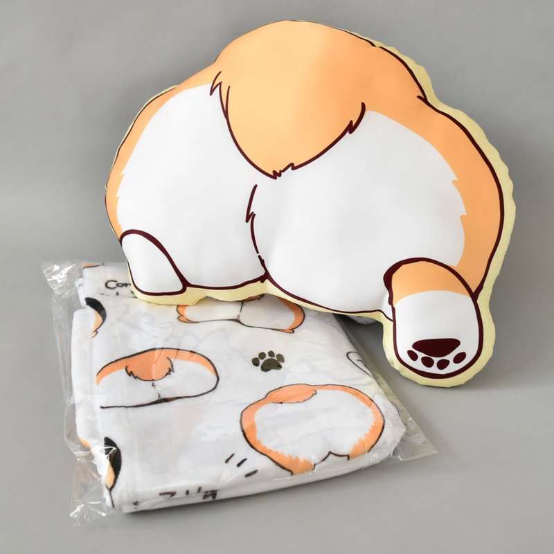 Corgi's butt cushion and blanket - 棉被/毛毯 - 其他材質 白色